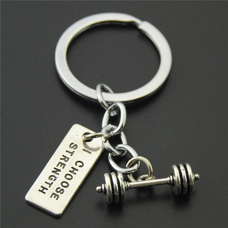 1pc Strength Sports Barbell Dumbbell key Charm