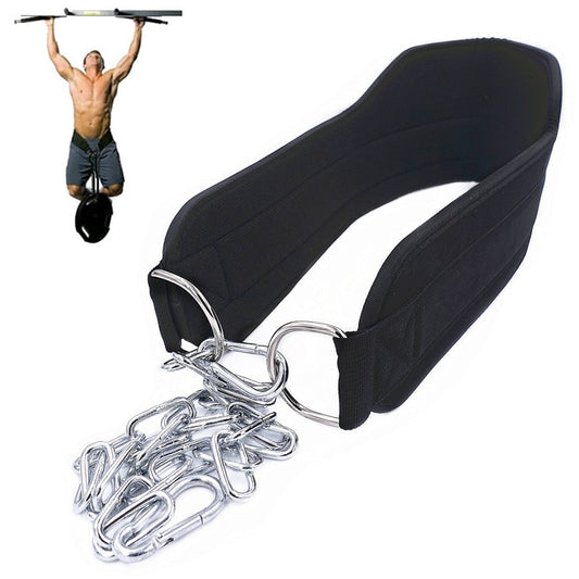 Weight Lifting Dip Belt Neoprene Gym Belt with Chain