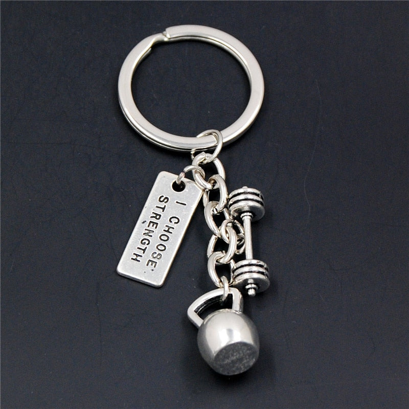 1pc Strength Sports Barbell Dumbbell key Charm